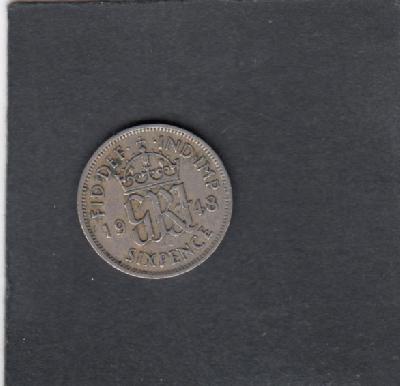 Beschrijving: 6 Pence  GEORGIUS VI 